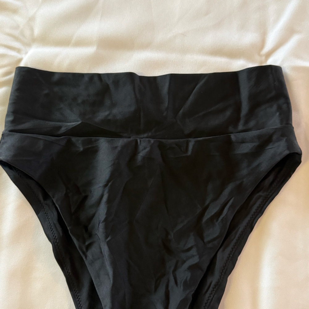 NWT Aerie Black High Cut Cheeky Bikini Bottom Size S - Picture 6 of 9
